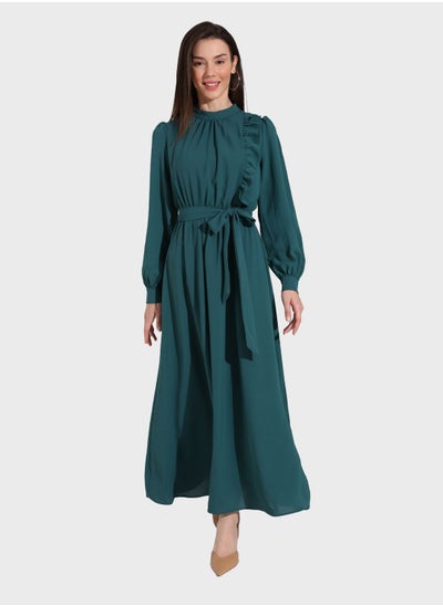 Buy High Neck Ruffle Dress in UAE