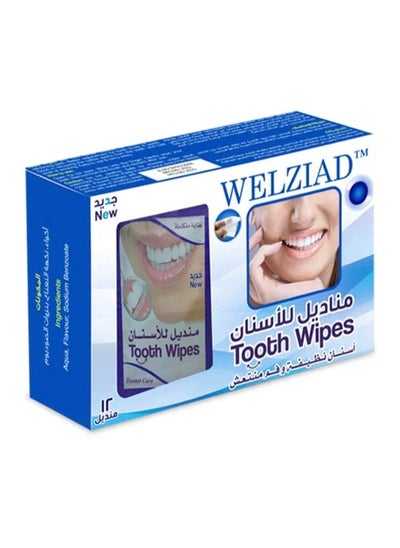 Buy Dental cleaning wipes, 12 wipes in Saudi Arabia