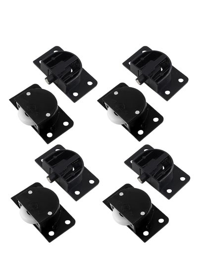 Buy Sliding Door Pulley, Plastic Sliding Door Roller, Made of Thickened Plastic, Nylon Material Pulley, for Cabinet Barn Door Wardrobe Closet, Silent Sliding, Wear-Resistant and Durable (Black) (4 Pairs) in Saudi Arabia