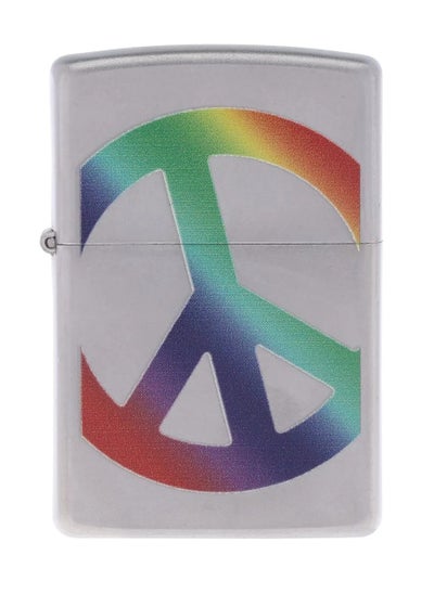 Buy Zippo Peace Symbol Windproof Lighter 24475-205 - PC (Silver-Toned & Rainbow) in Saudi Arabia