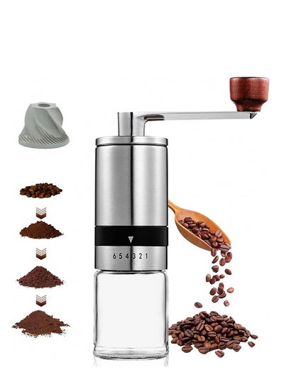 Buy Manual Coffee Grinder With 6-Step Adjustable Coarseness,Manual Coffee Bean Grinder With Ceramic Burrs,Hand Coffee Grinder For Home/Office/Travel/Camping/Kitchen/Gift in Saudi Arabia