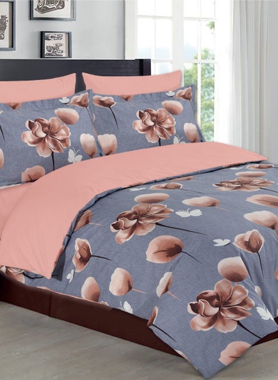 Buy Amali 6 pcs cotton bed sheet king size set including duvet cover fitted sheet and 2 Pillow covers bedding and Linen for home am 9 single in UAE