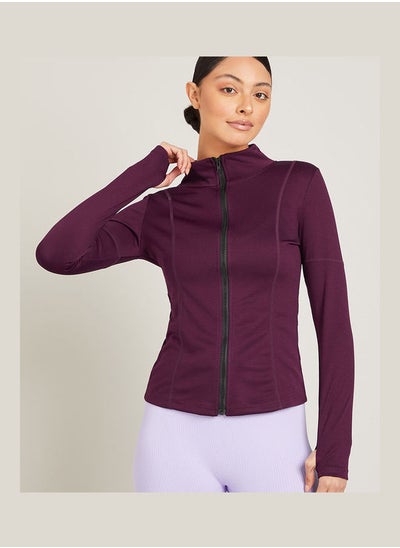 Buy Contrast Zip Up Thumbhole Detail Active Jacket in Saudi Arabia