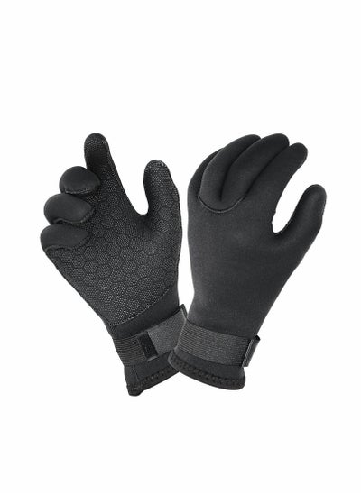 Buy Water Gloves, 3mm & 5mm Neoprene Five Finger Warm Wetsuit Winter Gloves for Scuba Diving Snorkeling Paddling Surfing Kayaking Canoeing Spearfishing Skiing in Saudi Arabia