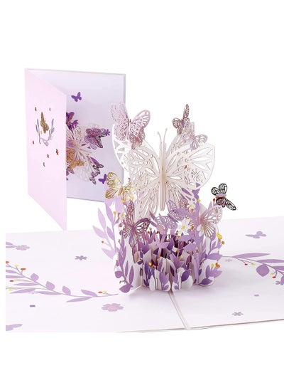 Buy Greeting Card,3D Card, Pop Up Card, Romantic Theme Cards, Anniversary Cards for Wife Girlfriend Mother, Birthday Cards, Happy Holidays, Spring Card, Season's Greetings (Flying Butterfly) in UAE