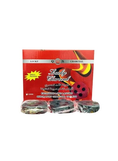 Buy 160-Pieces Lucky Charcoal Quick Ignite and Long Lasting Incence 50mm Black in UAE