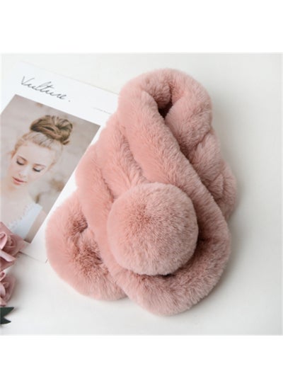 Buy Faux Rabbit Fur Scarf Warm Collar SnoodWood powder Wood powder in UAE