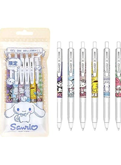 Buy Set of 6 Kuromi 0.5mm Press Sign Pens,  Pompom Purin Girls Student Anime Melody Pachacco Cinnamoroll Pen in Saudi Arabia