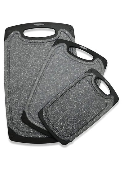 اشتري Cutting Boards for Kitchen, Plastic Chopping Board Set of 3 with Non-Slip Feet. في الامارات