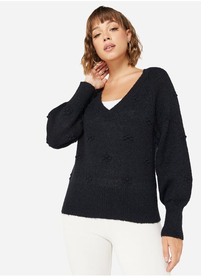 اشتري Recycled V-Neck Knit Pullover في الامارات