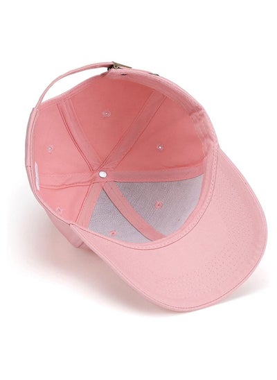 Buy Women Pink Baseball Hats Plain Adjustable Baseball Cap Classic Panel Hat Fashionable Gril Hat Fit Outdoor Sports Sun Hat in Summer in UAE