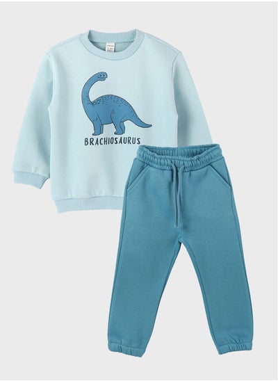 Buy Crew Neck Printed Baby Boy Sweatshirt and Sweatpants 2-Pack in Egypt