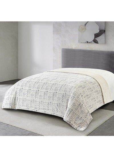 اشتري Braxton Olvin Printed Flannel Sherpa Twin Blanket 200 x 150 cm في الامارات