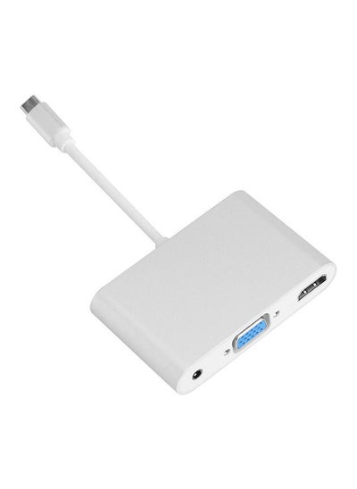 Buy USB 3.1 Type-C Male To HDMI Audio Female Adapter Converter For MacBook Silver in Saudi Arabia