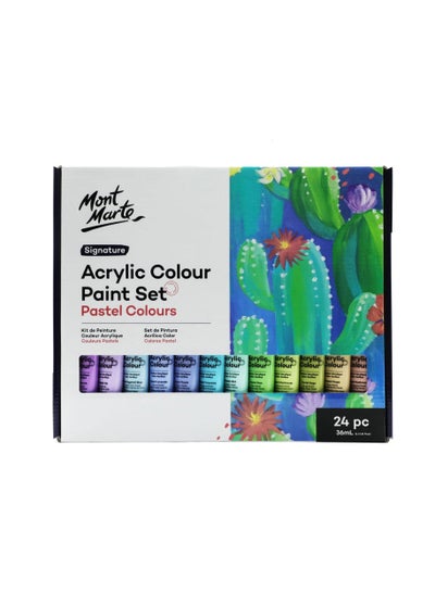 Buy MONT MARTE Acrylic Colour Pastel Paint Set Signature 24pc x 36ml in UAE
