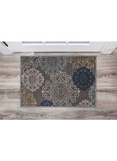 اشتري Modern Floral Swirl Design Nonslip (Nonskid) Area Rug 20" X 30" Gray في السعودية