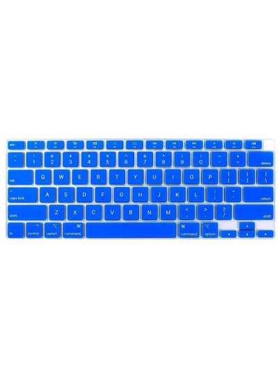 Buy US Layout Keyboard Cover for MacBook New Air 13-Inch Retina Display Touch ID Model A2179/A2337 Release 2020/2021 Dark Blue in UAE