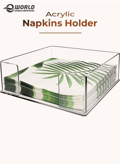 اشتري Acrylic Napkin Holder Table top Tissue Dispenser Tray for Bathroom and Kitchen في الامارات