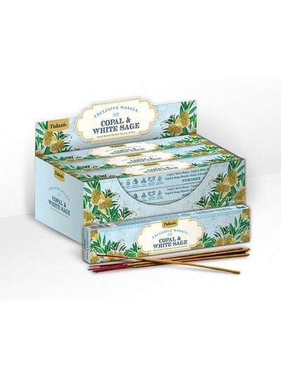 Buy Copal & White Sage  15g  Masala Agarbathi Incense Pack of 12 in UAE