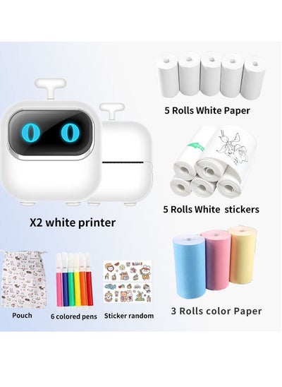 Buy Mini Printer,Mini Pocket Printer Portable Thermal Instant Photo Printing Label Maker Machine BT Wireless Connect Compatible with Android or iOS APP Support Receipt Label Memo Sticker Notes Lists in Saudi Arabia