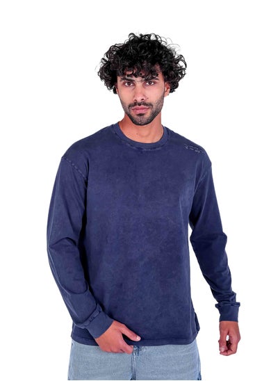 Buy OVERSIZED ACID WASH TSHIRT LONG SLEEVES in Egypt