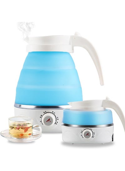 Buy Portable Travel Foldable Electric Kettle Collapsible Food Grade Silicone Mini Water Boiler For Coffee or Tea Fast Water Boiling Pot 6 Modes Adjustable 600ml/20oz (Blue) in Saudi Arabia