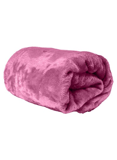 Buy Single Micro Fleece Flannel Blanket 260 GSM Super Plush and Comfy Throw Blanket Size 150 x 200cm Rose Pink in UAE