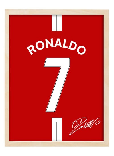 Buy Ronaldo Manchester United Autographed Jersey Poster with Frame 30x40cm in UAE