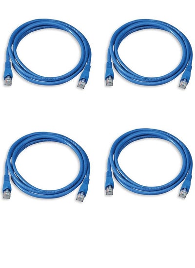 Buy Pack Of 4 Cat6 RJ45 Ethernet Network cable 0.5MTR blue in Saudi Arabia