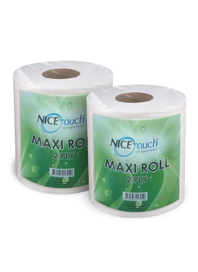 Buy 2 Ply Paper Towel Kitchen Roll 1500 Sheets - Contains 2 650g Packs of 775 Diamond Embossed sheets- Higher absorbency & Ultra soft in UAE