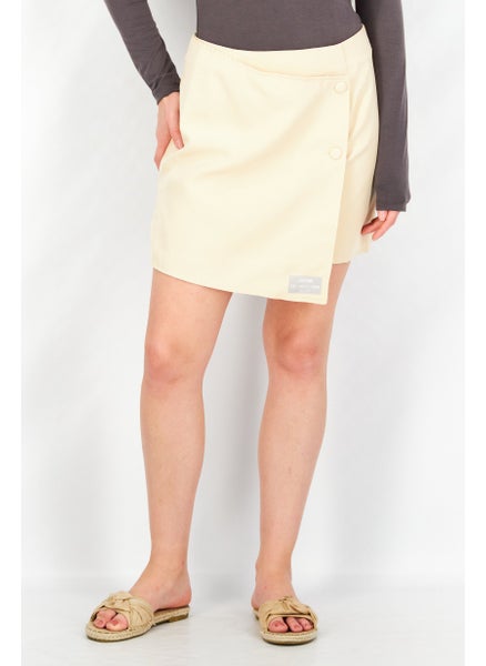 اشتري Women Solid Mini Skirt, Beige في الامارات