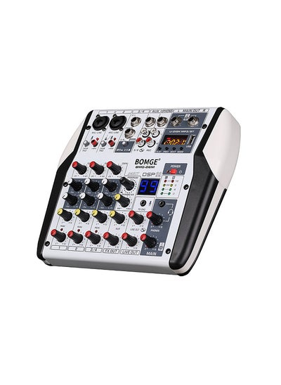 اشتري BOMGE 6 Channel DJ Audio Sound Mixer Professional Soundboard Stereo Recording MP3 USB BT Input 48V Phantom Power 99 DSP Processor Large Screen with Switch Indication DJ Mixer Board في السعودية