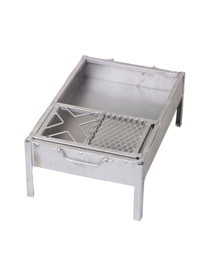 Buy Charcoal grill for trips, Portable Charcoal Grill, Silver, Size 35*50 Cm in Saudi Arabia