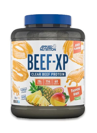 Buy Beef XP Clear Protein Isolate Tropical Vibes Flavor 1.8 kg With Lifestyle Water Bottle 1000 ml Blue in Saudi Arabia