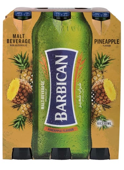 Buy Barbican Pineapple  nrb Glass Bottel 330ML Pack Of 6 in UAE