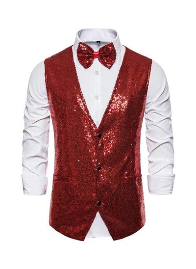 Buy New Men's Fashionable Sequined Suit Vest in Saudi Arabia