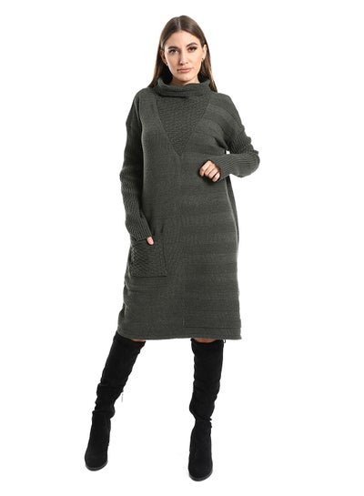 Buy Women Long Wool Pullover With High Neck in Egypt