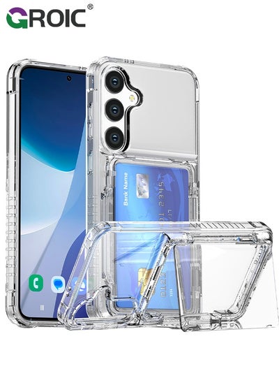 اشتري Samsung Galaxy S24 Plus Clear Phone Case Compatible with MagSafe, Crystal Clear Slim Fit Thin Transparent Rugged Bumper Phone Cover Built-in Magnetic Ring Heavy Duty Shockproof في السعودية