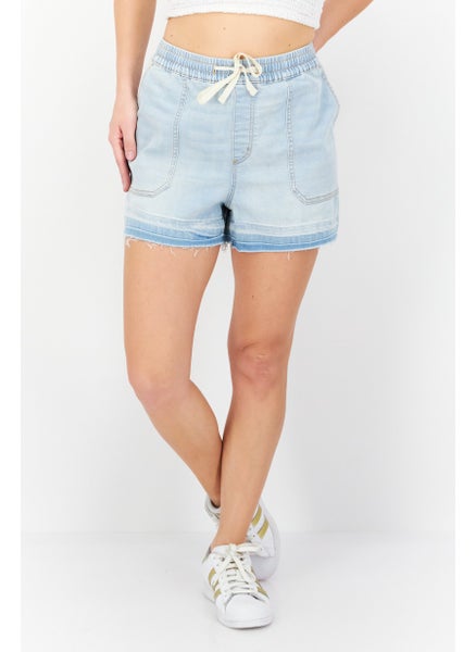 Buy Women Washed Denim Short, Blue in UAE