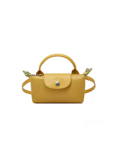 Buy Longchamp women's Classic Fashion Versatile Mini Makeup Bag, Handbag, Shoulder Bag, Handheld Small Bag yellow in Saudi Arabia