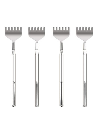 Buy 4 Packs Back Scratchers Telescopic Back Scratcher 16-55.1cm Silver Extendable Back Massager Tool with Pocket Clip in UAE