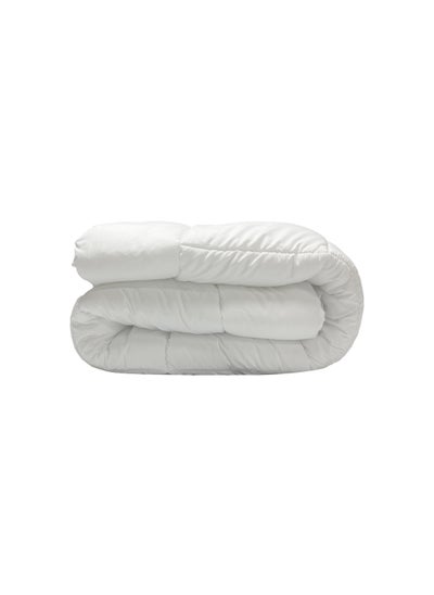 Buy Soft Solid Double Size Duvet Microfiber White 90 GSM 220x240 cm in UAE