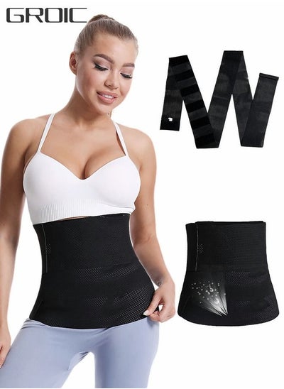 اشتري Waist Trainer for Women Waist Trimmer Lower Belly Fat Waist Wrap with Tightness Adjustable & Non-Slip, Invisible Tummy Bandage Wrap Waist M في الامارات