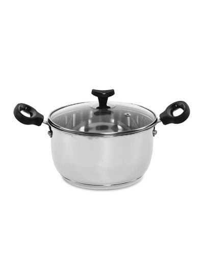 Buy Crystal Casserole, Silver & Black - 3L in UAE