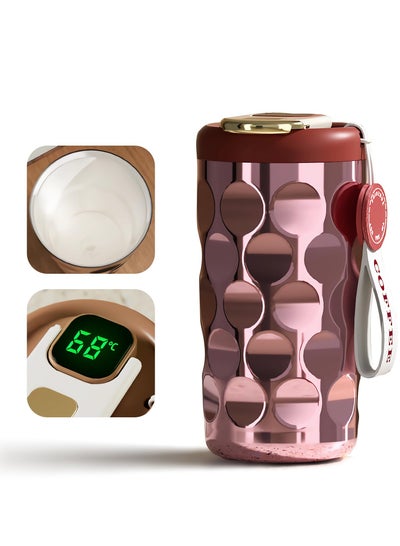 Buy Coffee Thermos, Portable LED Temperature Display Coffee Mug, 410ml Large Capacity Coffee Cup, Portable High-End 316 Stainless Steel Keep Warm and Cold Intelligent Cup for Travel in Saudi Arabia