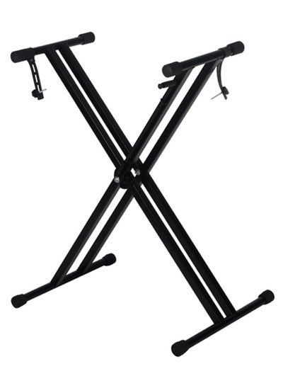 Buy Piano Stand Frameworks Deluxe X-Style Keyboard Stand Height & Width Adjustable with Quick Release Mechanism, For 54-88 Key Electric Pianos, Black in Saudi Arabia