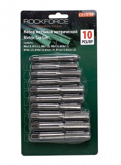 Buy ROCKFORCE Alloy Steel Manual Metric Tap Set in Blister 10 pcs in UAE