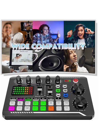 Buy Live Sound Card with DJ Mixer Effects and Voice Changer for Streaming Podcasting and Gaming in Saudi Arabia