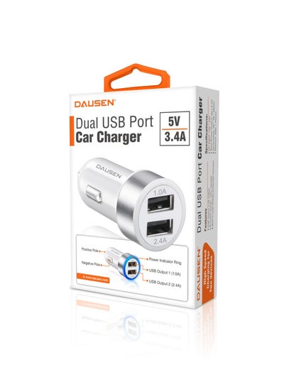 Buy Dausen TR-YR022SL -Dual USB Port Car Charger 5V 3.4A in Egypt