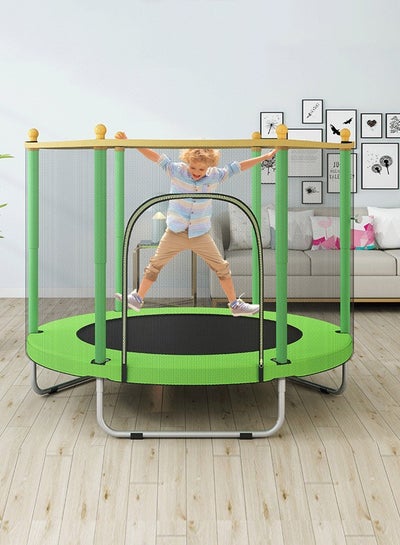 اشتري Small 1.4m Fitness Household Children Trampoline With Net 140x140x130cm في الامارات